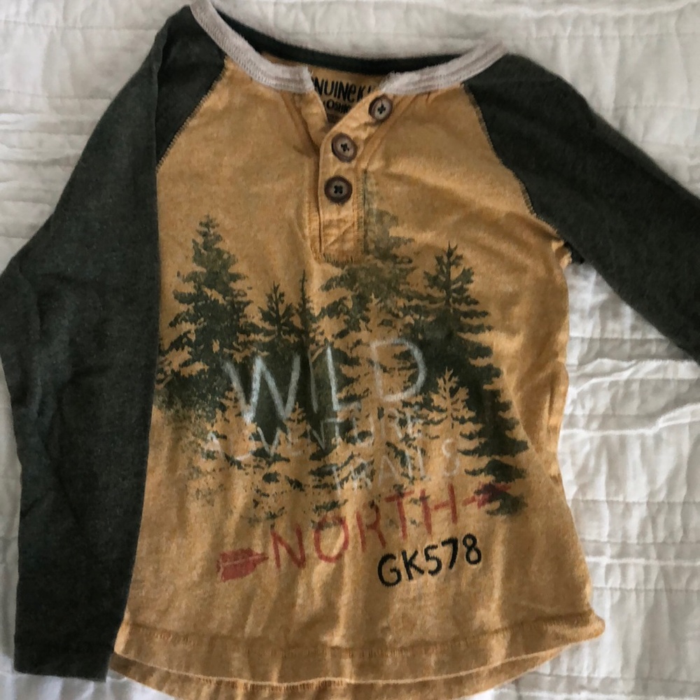Outdoor themed long sleeve boys tee